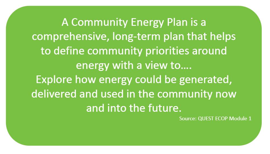 A Community Energy Plan is a comprehensive, long-term plan that helps to define community priorities around energy